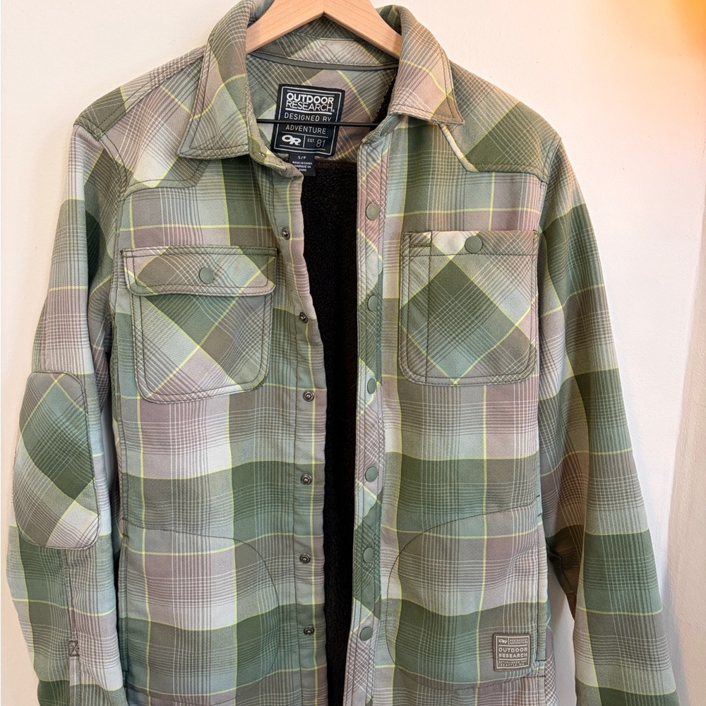 Outdoor Research Plaid Shirt Jacket - Green and Gray